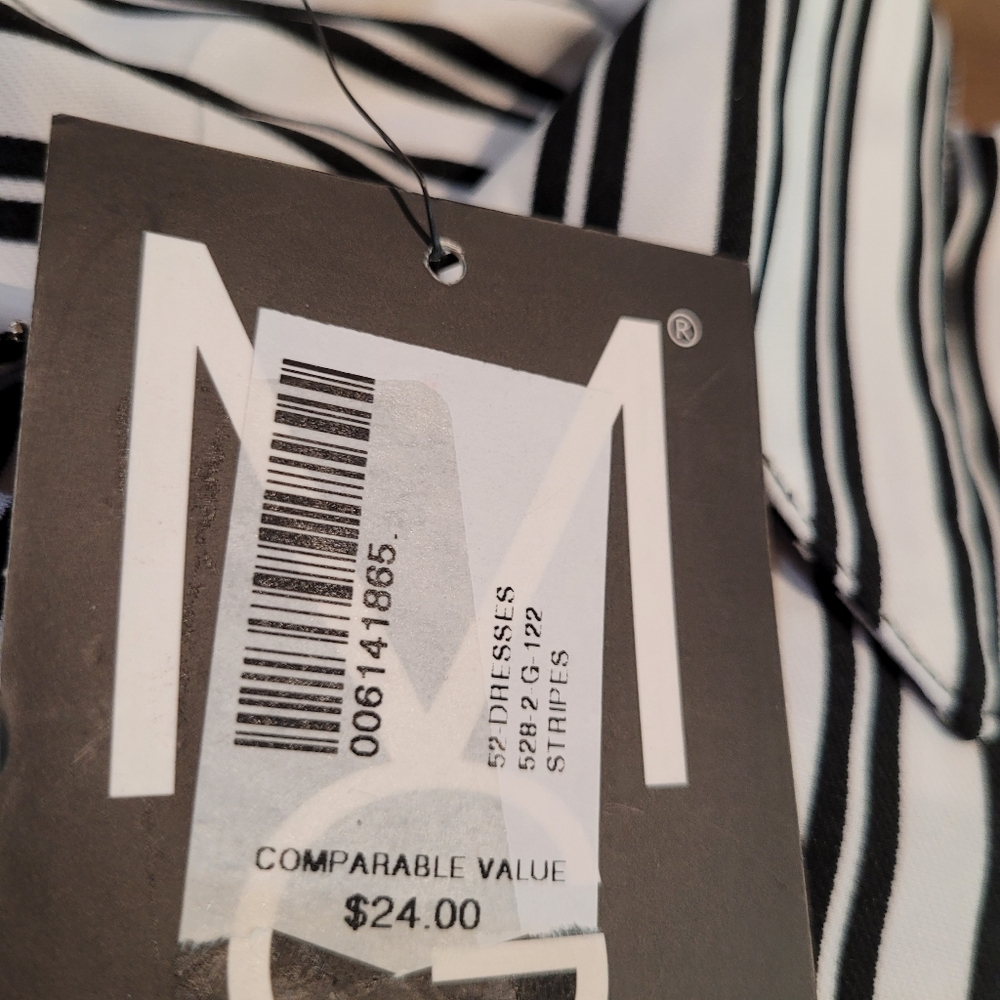Mlle Gabriel NWT size 3X black and white strip women's dress - Picture 6 of 14